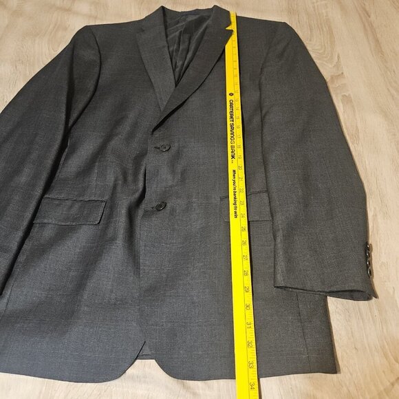 Daniel Cremieux Loro Piana Wool Sport Coat Blazer Two Button Gray Plaid 44L - Picture 13 of 15